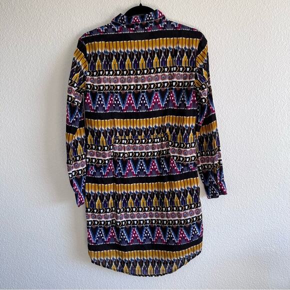 Roller Rabbit Ikat Print Long Sleeve Shirt Dress - Picture 6 of 12